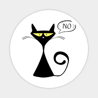 black cat says no Magnet